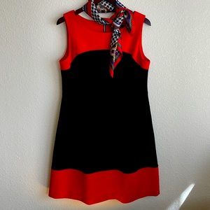 Red and black tank dress